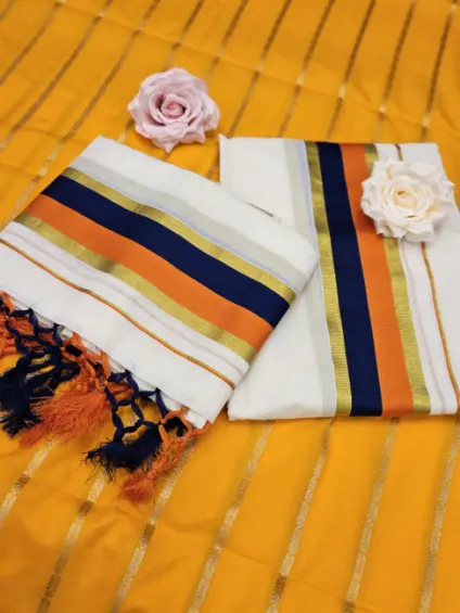 CASUASL WEAR COTTON FABRIC GOLDEN JERRY WEAVED SET AND MUNDU